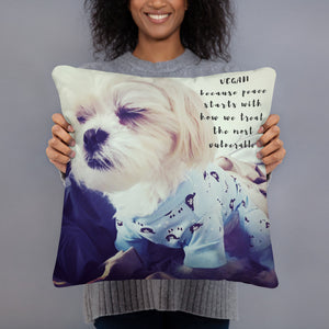 VEGAN because PEACE starts with how we treat the most vulnerable Pillow